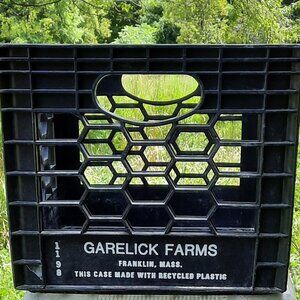 Garelick Farms, Franklin MA Black Plastic Milk Crate Vintage Dairy